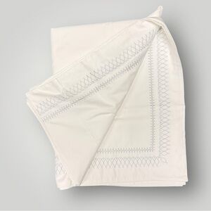 New SERENA & LILY Embroidered Duvet Cover Sz Twin White Blue